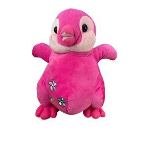 Wild Republic 11 Inch Pudgie Pink Flower Belly Penguin Stuffed Plush Preowned